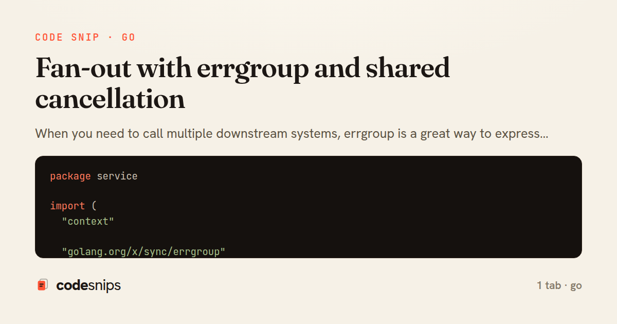 Fan-out with errgroup and shared cancellation — share card