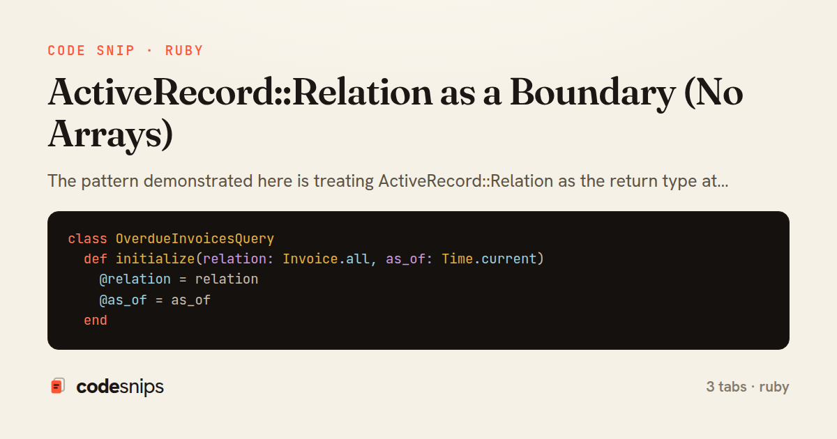 ActiveRecord::Relation as a Boundary (No Arrays) — share card