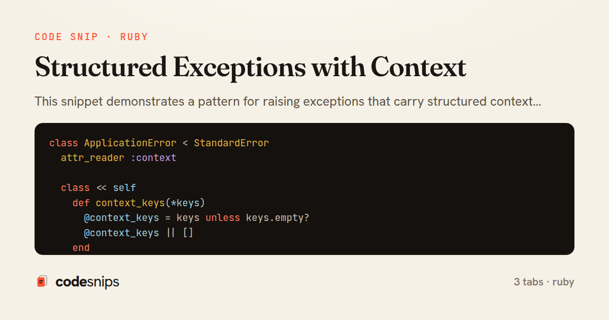 Structured Exceptions with Context — share card