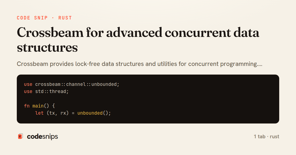 Crossbeam for advanced concurrent data structures — share card