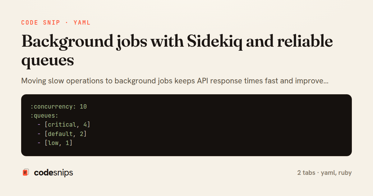 Background jobs with Sidekiq and reliable queues — share card