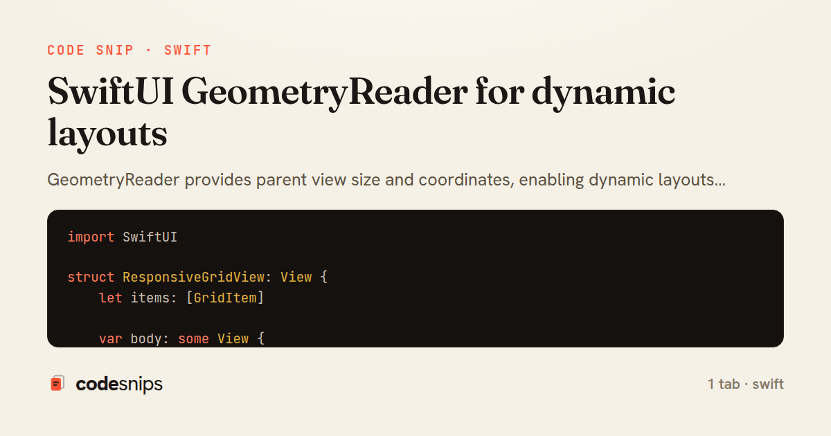 SwiftUI GeometryReader for dynamic layouts — share card