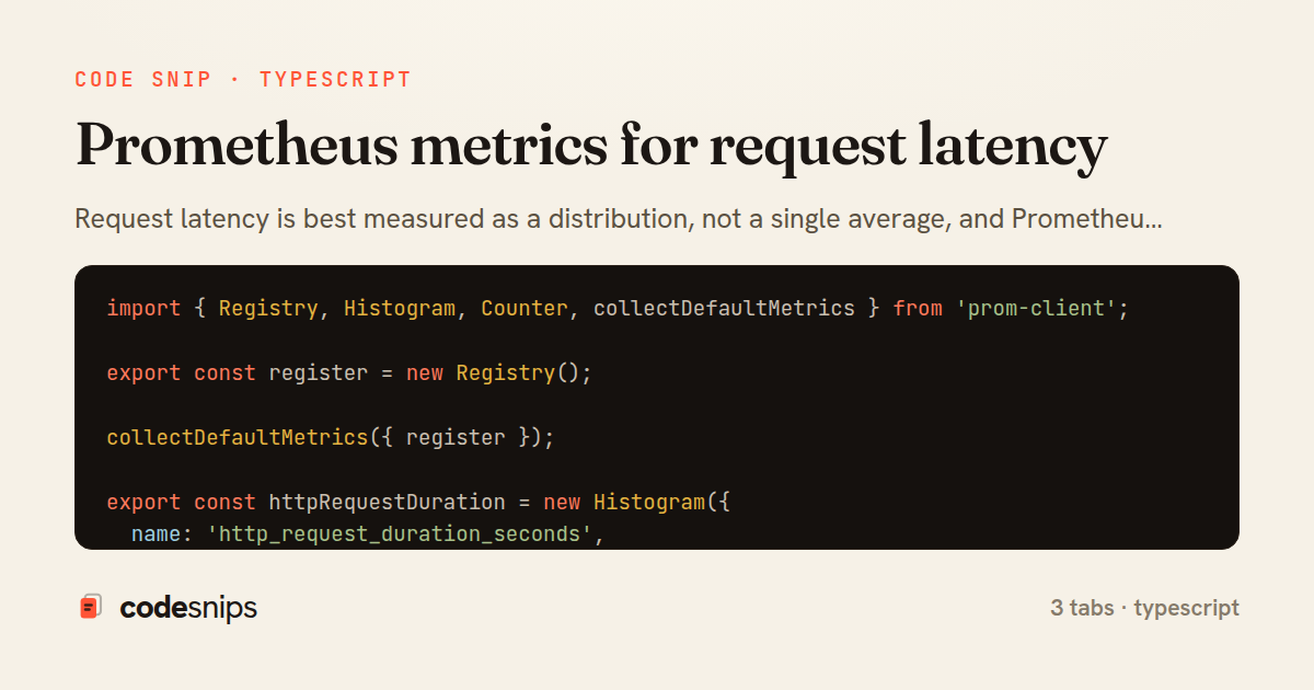 Prometheus metrics for request latency — share card