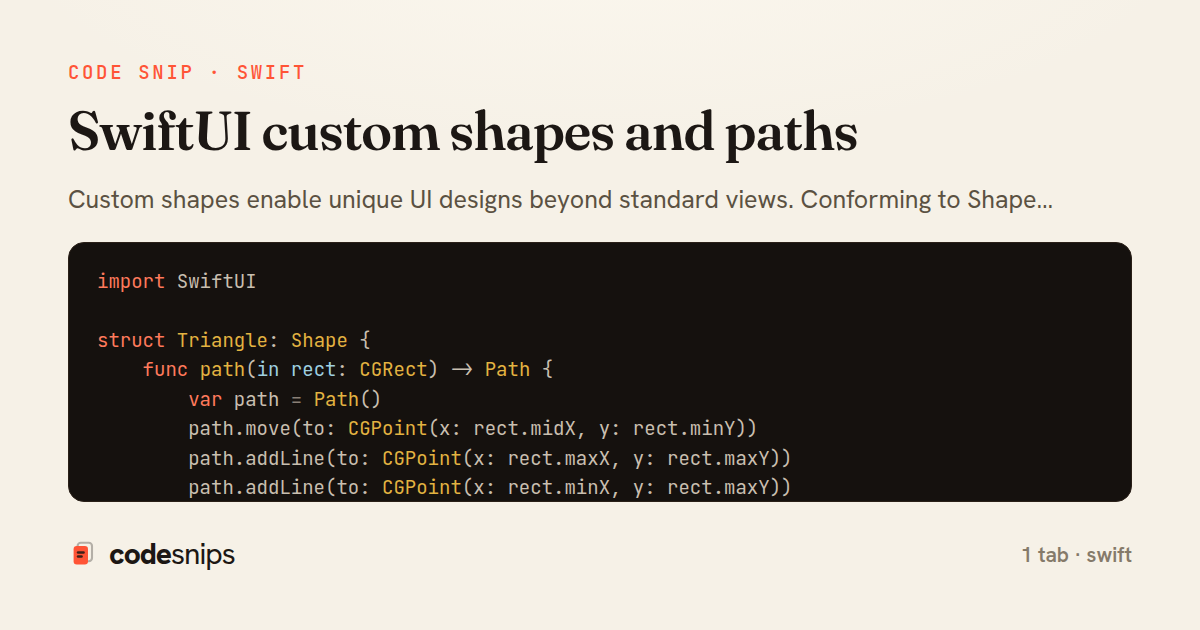 SwiftUI custom shapes and paths — share card