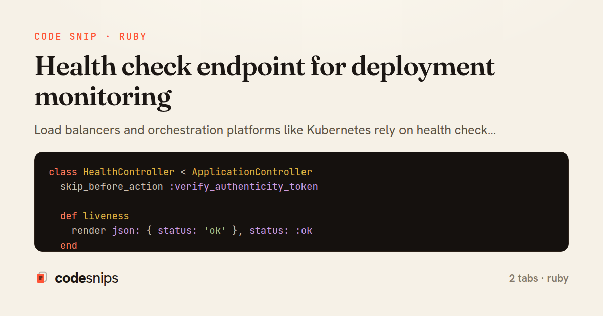 Health check endpoint for deployment monitoring — share card