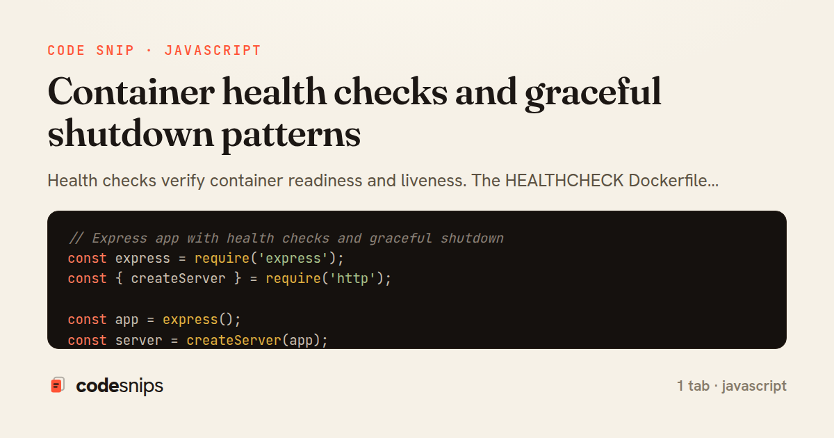Container health checks and graceful shutdown patterns — share card