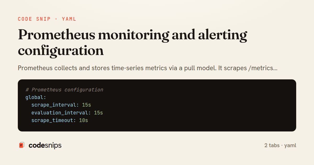 Prometheus monitoring and alerting configuration — share card