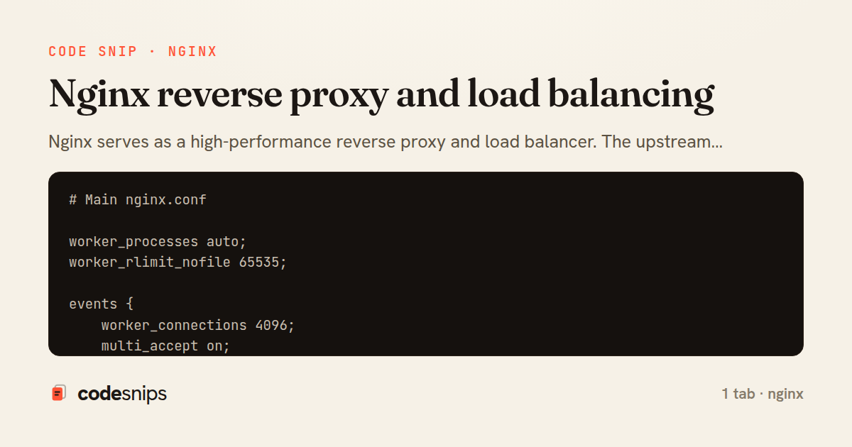 Nginx reverse proxy and load balancing — share card