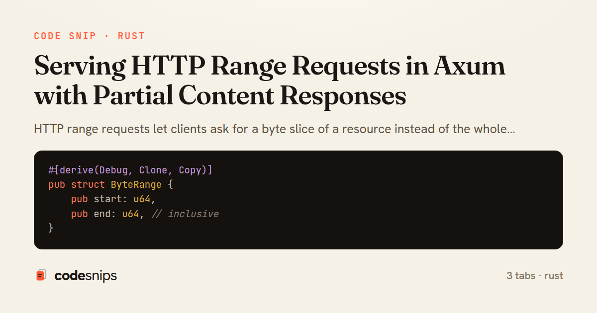 Serving HTTP Range Requests in Axum with Partial Content Responses — share card