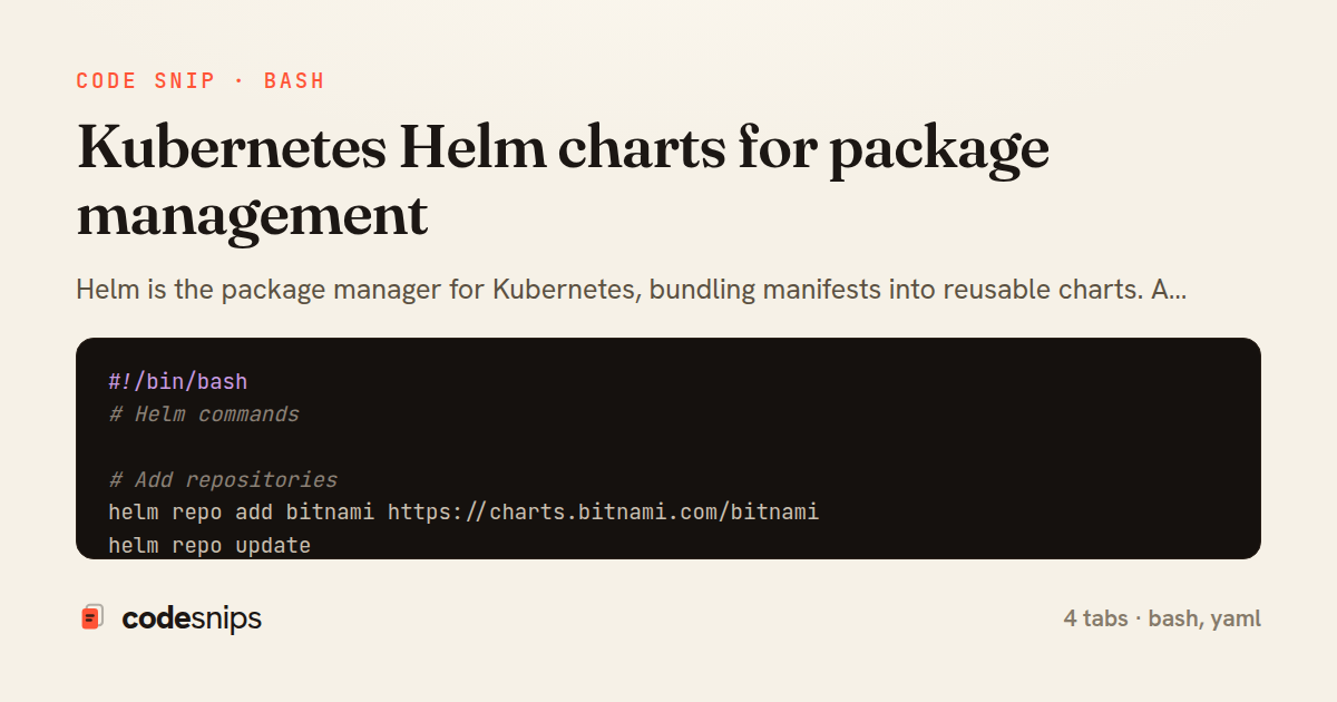 Kubernetes Helm charts for package management — share card