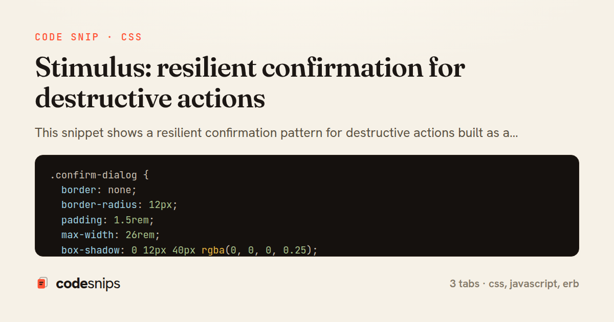Stimulus: resilient confirmation for destructive actions — share card