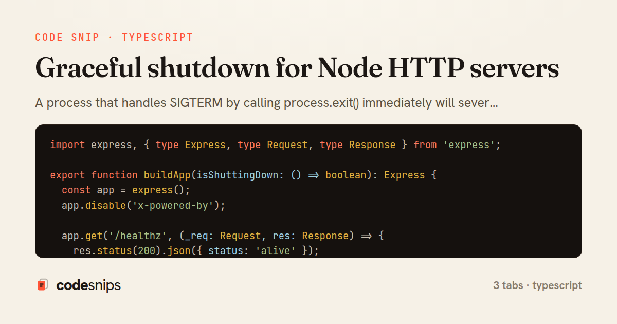 Graceful shutdown for Node HTTP servers — share card