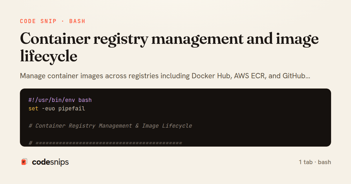 Container registry management and image lifecycle — share card