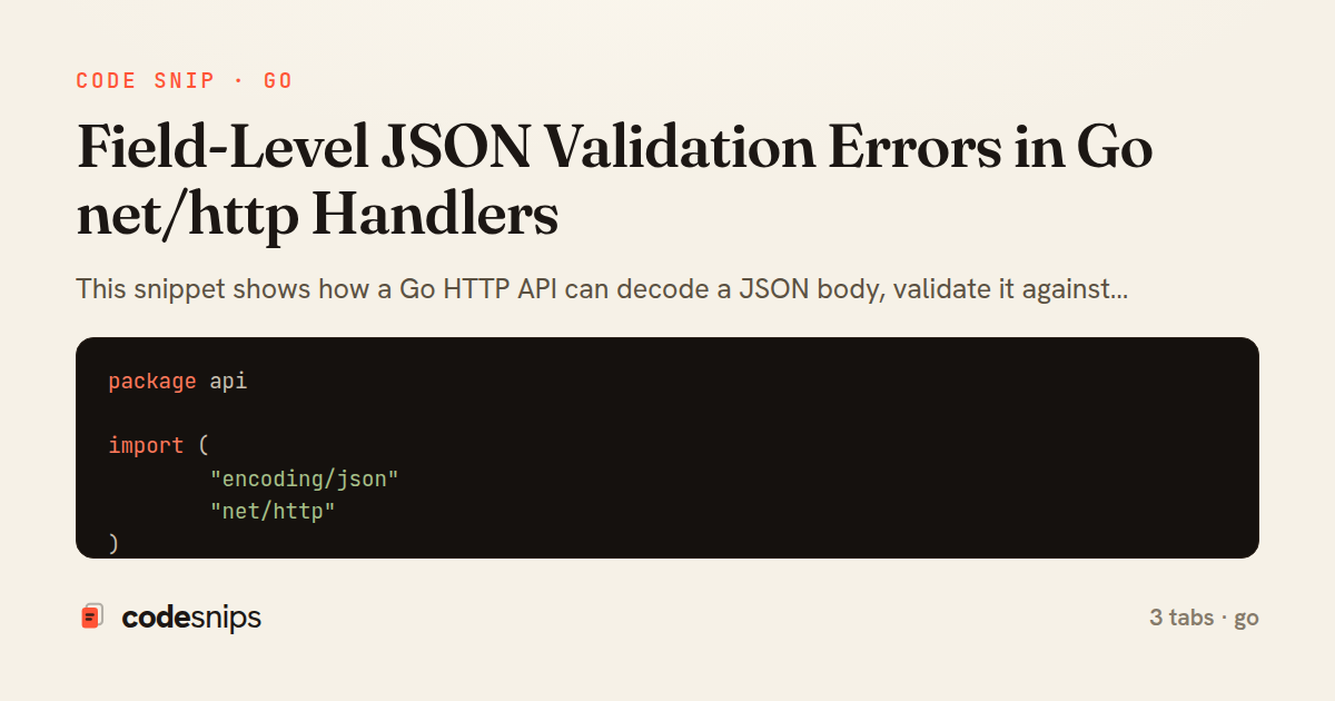 Field-Level JSON Validation Errors in Go net/http Handlers — share card