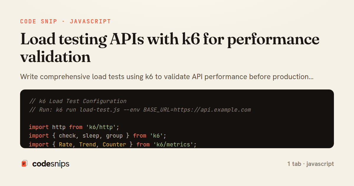 Load testing APIs with k6 for performance validation — share card