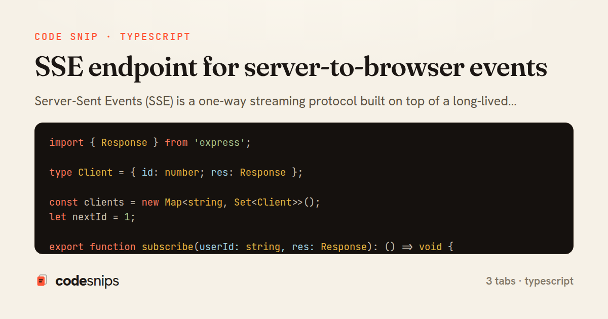 SSE endpoint for server-to-browser events — share card
