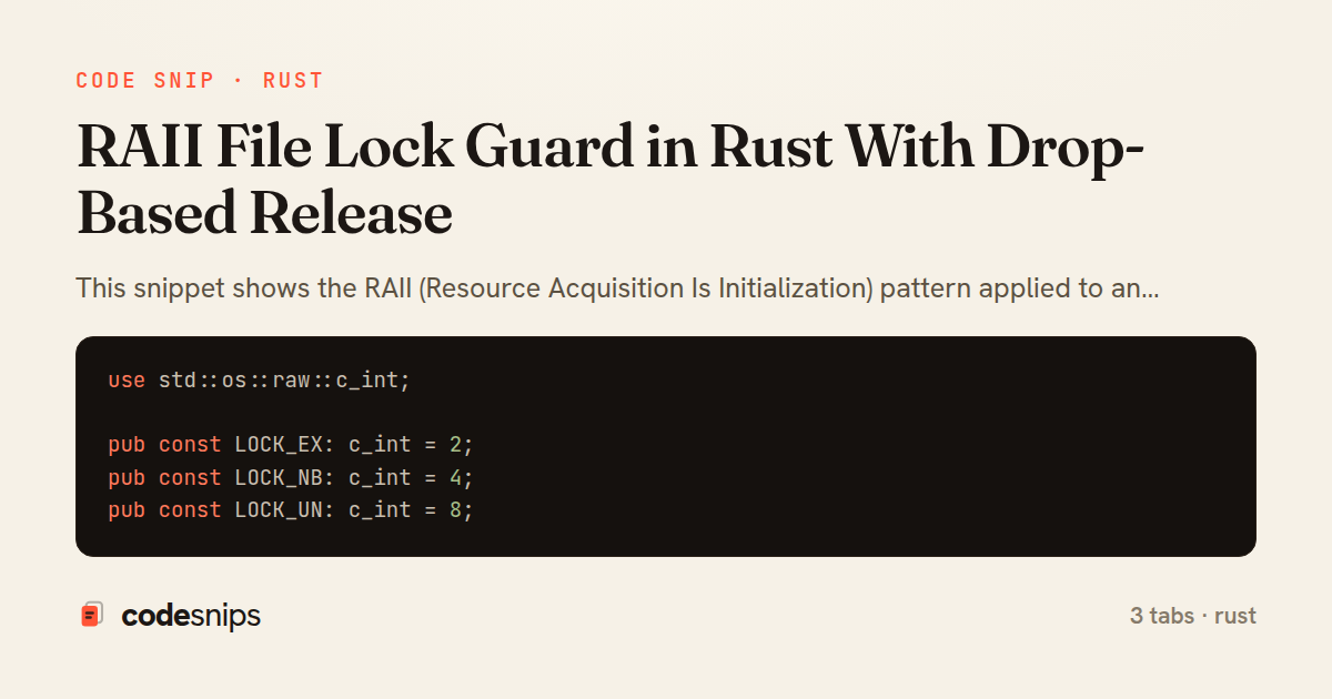 RAII File Lock Guard in Rust With Drop-Based Release — share card