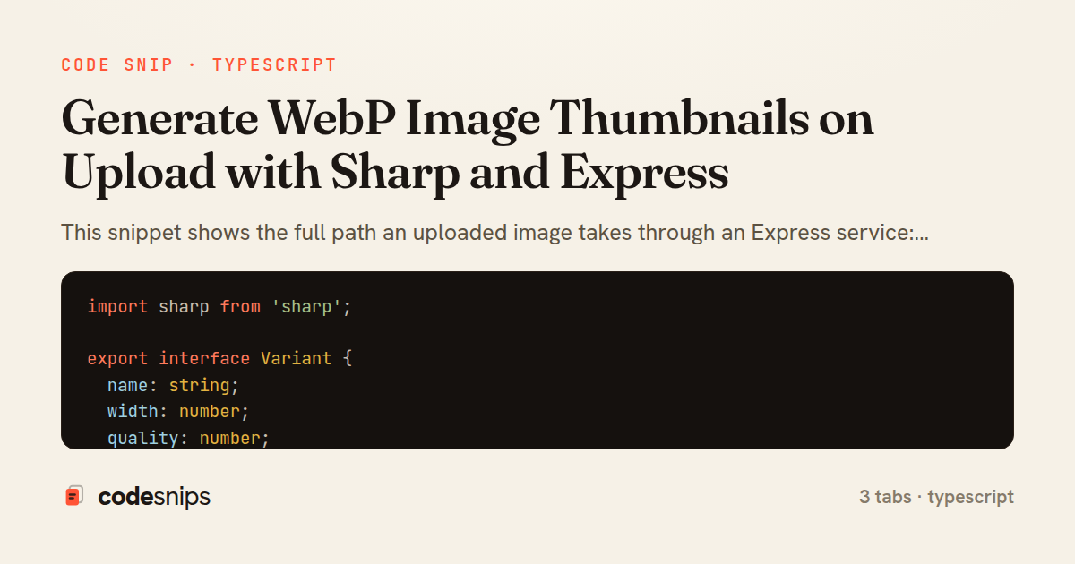 Generate WebP Image Thumbnails on Upload with Sharp and Express — share card