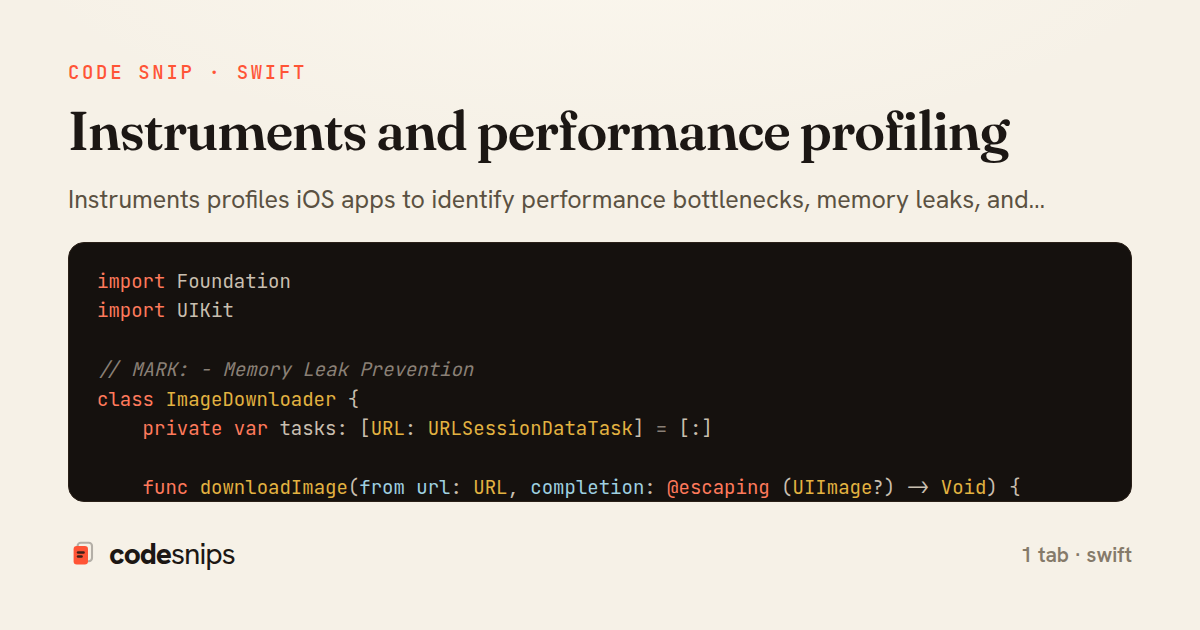 Instruments and performance profiling — share card