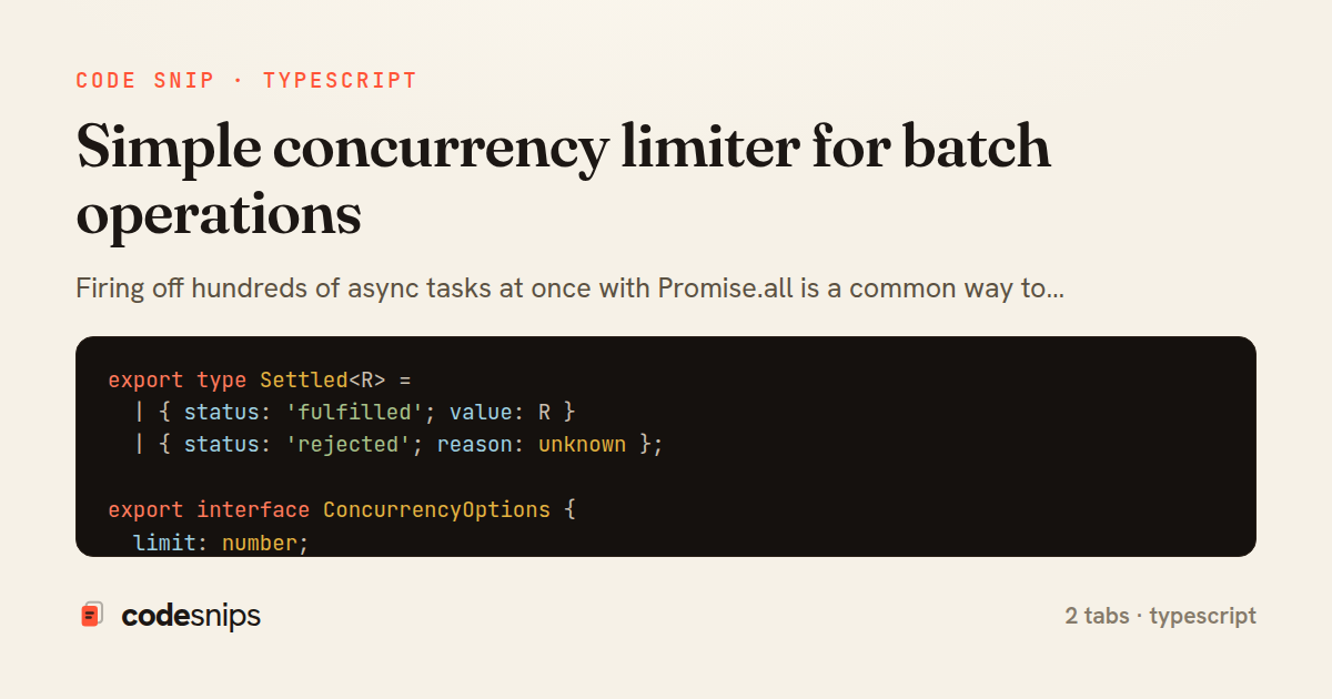 Simple concurrency limiter for batch operations — share card