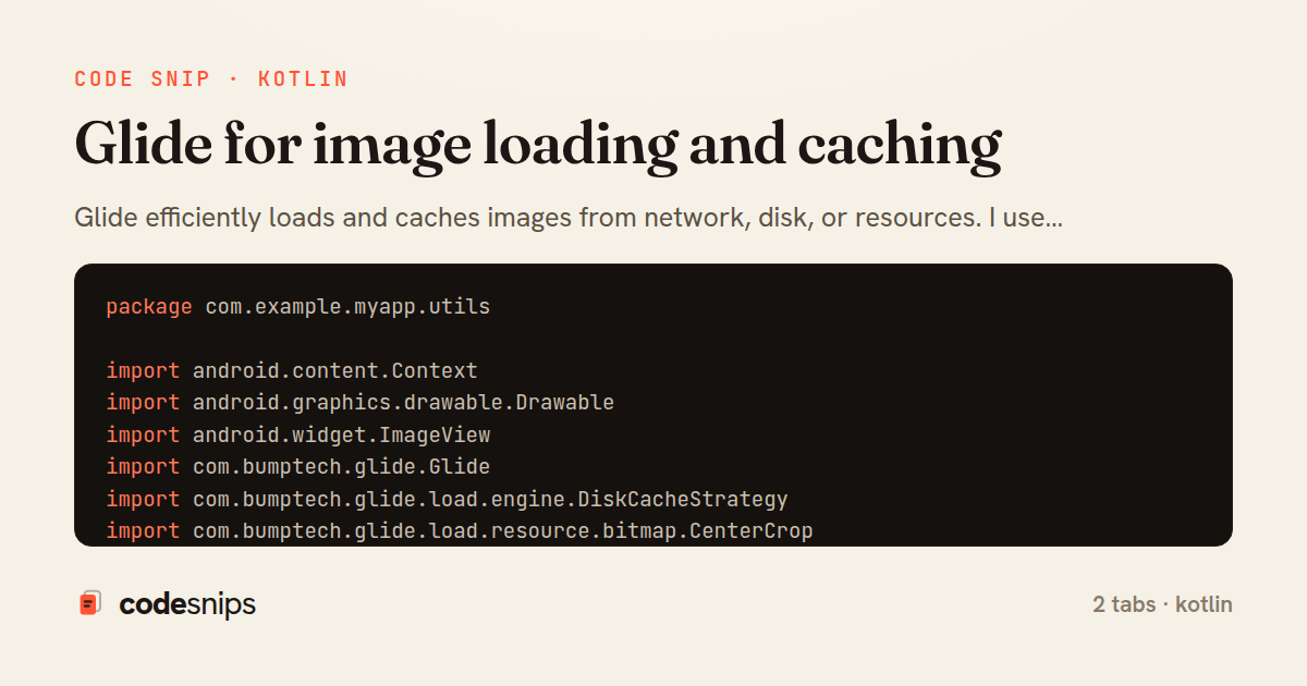 Glide for image loading and caching — share card