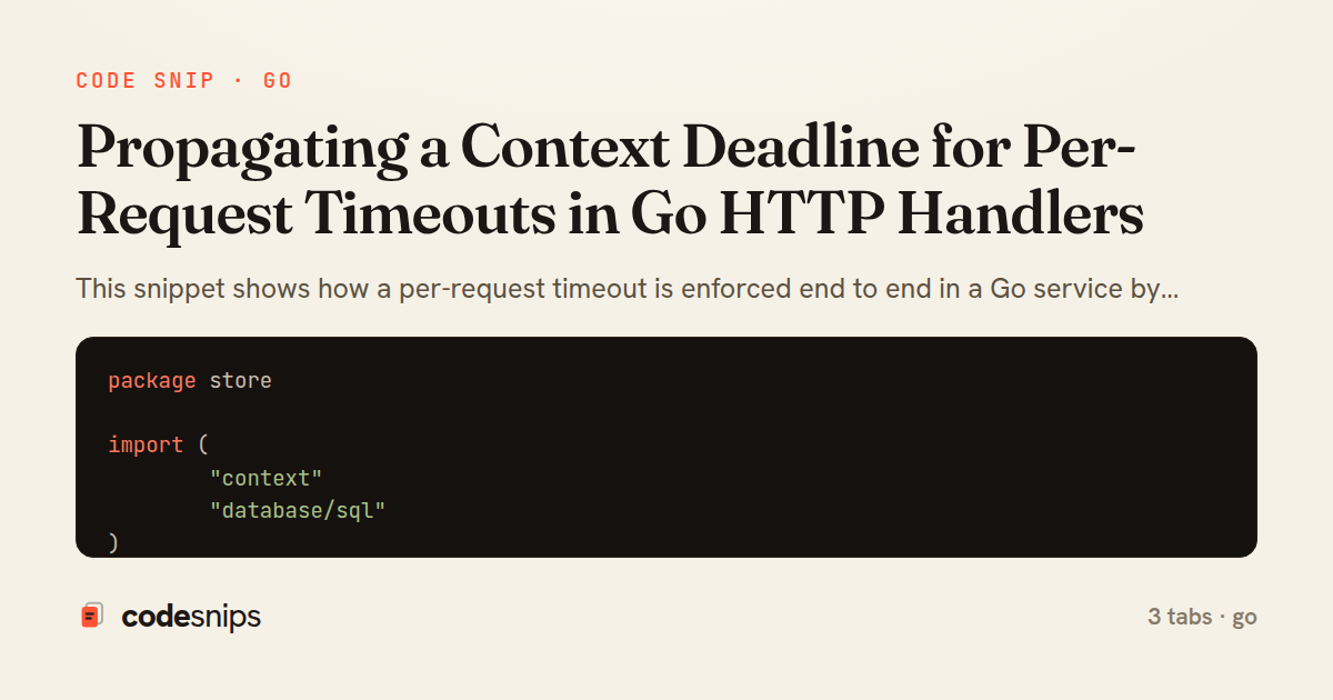 Propagating a Context Deadline for Per-Request Timeouts in Go HTTP Handlers — share card