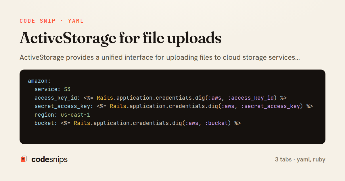ActiveStorage for file uploads — share card