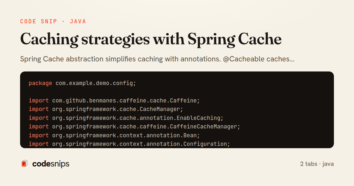 Caching strategies with Spring Cache — share card