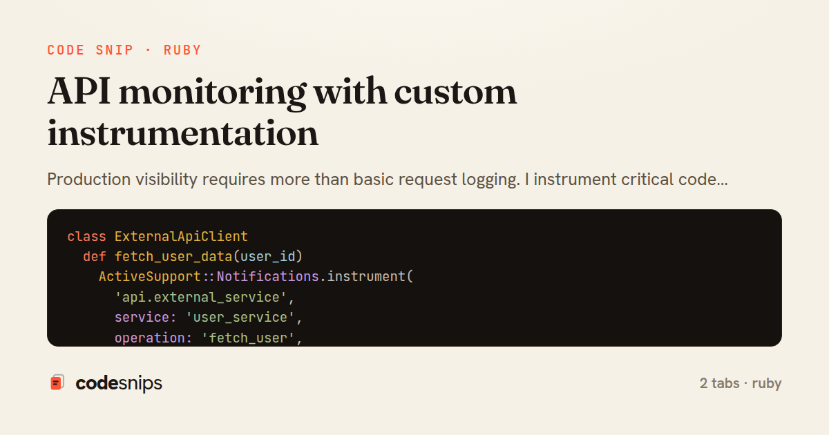 API monitoring with custom instrumentation — share card