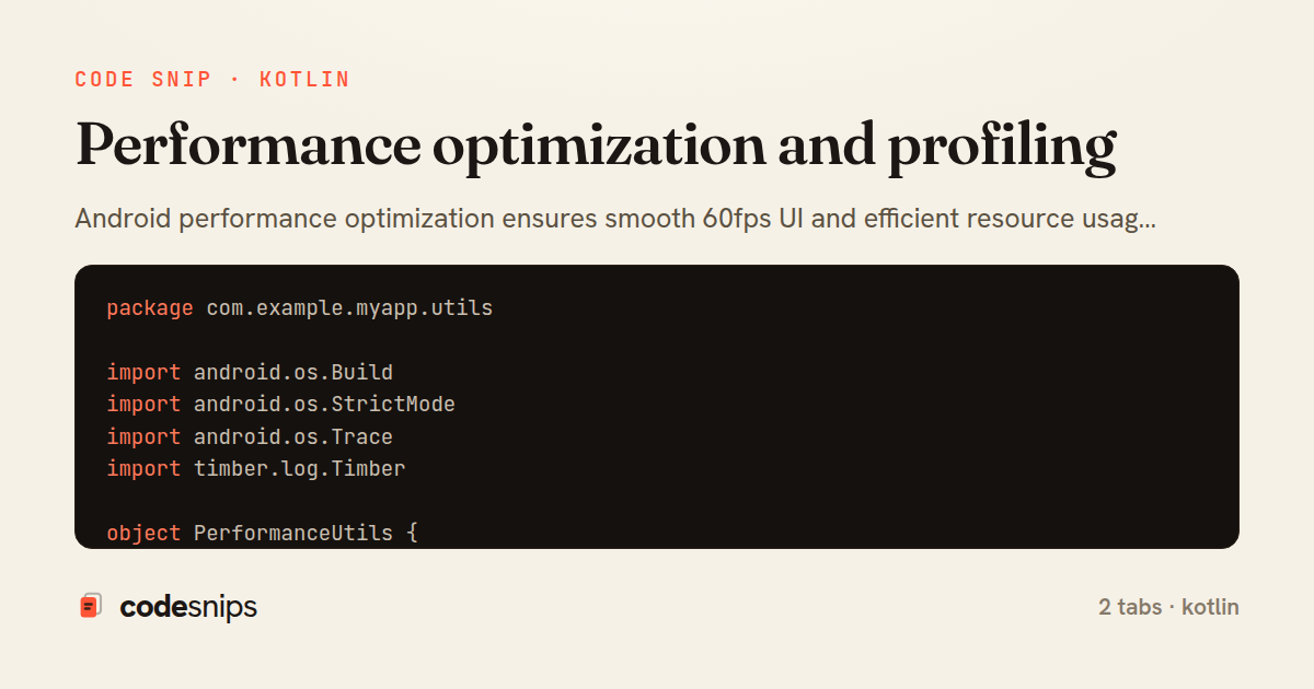 Performance optimization and profiling — share card