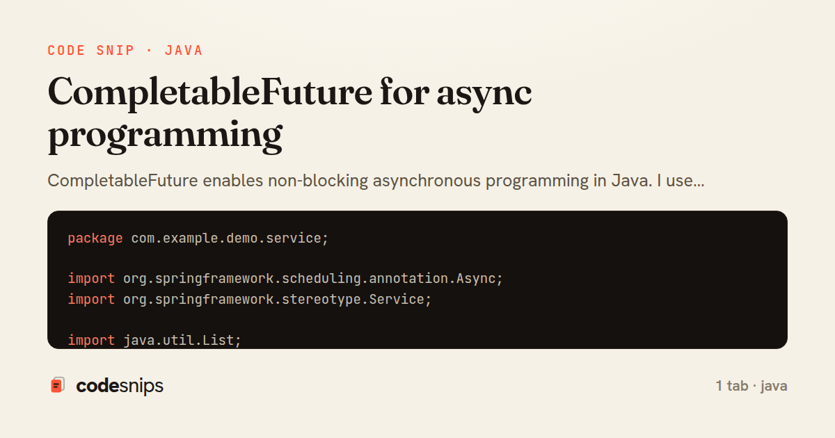 CompletableFuture for async programming — share card